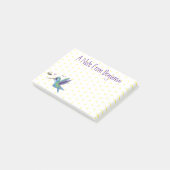Cute bee hummingbird cartoon illustration post-it® notes (Schuin)