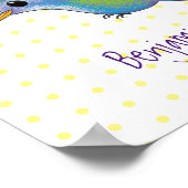 Cute bee hummingbird cartoon illustration poster (Hoek)