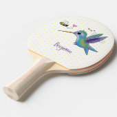Cute bee hummingbird cartoon illustration tafeltennisbatje (Voorkant Gekanteld)