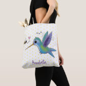 Cute bee hummingbird cartoon illustration tote bag (Dichtbij)