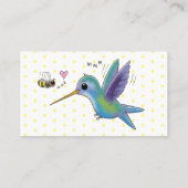 Cute bee hummingbird cartoon illustration visitekaartje (Achterkant)