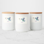 Cute bee hummingbird cartoon illustration voedselcontainer etiket (Flessen)