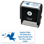 Cute bee hummingbird cartoon illustration  zelfinktende stempel (In situ)