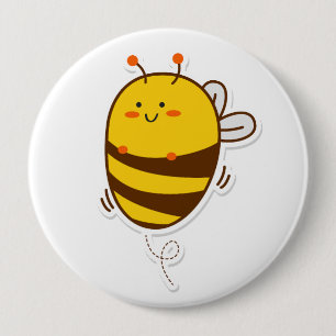 Cute bee Kawaii Drawing Ronde Button 4,0 Cm