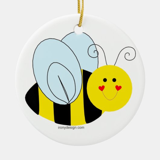 Cute Bee Keramisch Ornament (Voorkant)