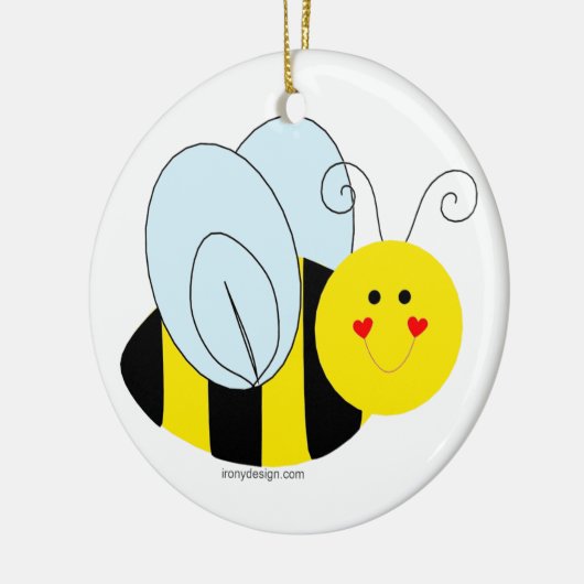 Cute Bee Keramisch Ornament (Links)