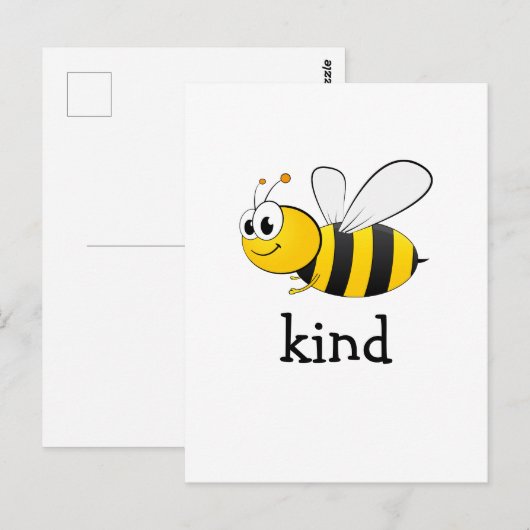 Cute Bee Kind Briefkaart (Voorkant / Achterkant)