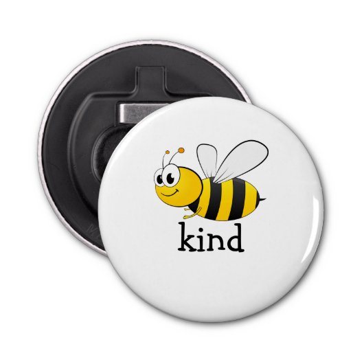 Cute Bee Kind Button Flesopener (Voorkant)