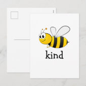 Cute Bee Kind Feestdagenkaart (Voorkant / Achterkant)