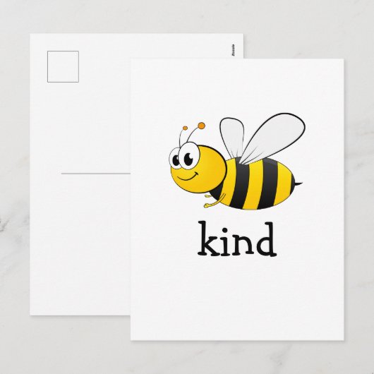 Cute Bee Kind Feestdagenkaart (Voorkant / Achterkant)