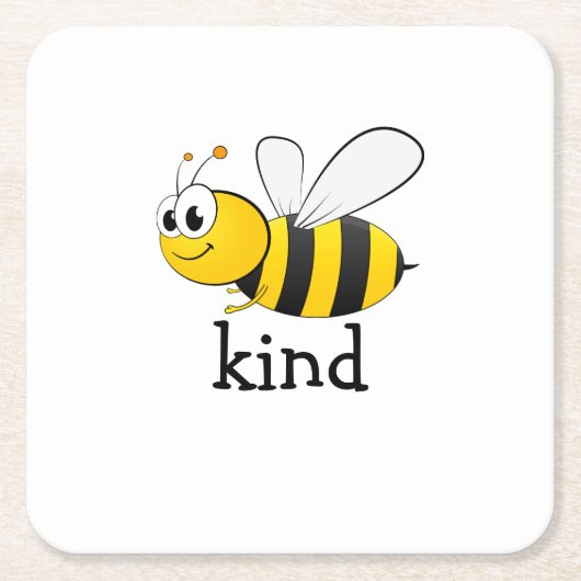 Cute Bee Kind Kartonnen Onderzetters (Voorkant)