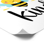 Cute "Bee Kind" Pun with Bumblebee Poster (Hoek)