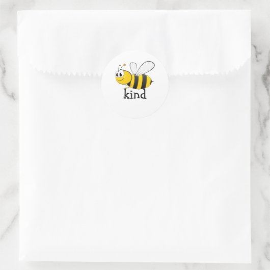 Cute Bee Kind  Ronde Sticker (Tas)