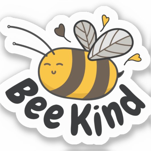 Cute Bee Kind Sticker (Voorkant)