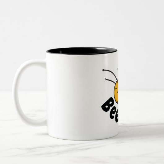 Cute Bee Kind Tweekleurige Koffiemok (Links)
