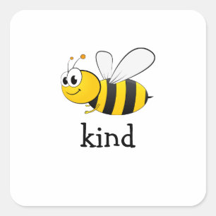 Cute Bee Kind Vierkante Sticker