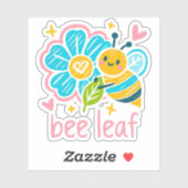 Cute Bee Leaf Floral for Teacher appreciation Sticker (Vel)