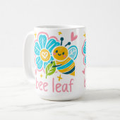 Cute Bee Leaf  Inspirational for Yoga practitioner Koffiemok (Voorkant links)