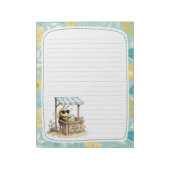 Cute Bee Lemonade Stand Full Page Lined Stationery Notitieblok (Linkerzijde)
