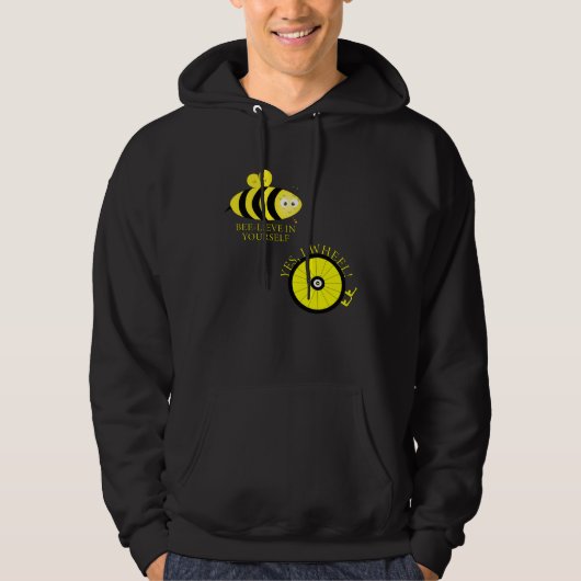 Cute Bee lieve in your self YES I WHEEL Hoodie (Voorkant)