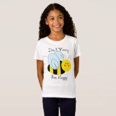 Cute bee maakt zich geen zorgen over Happy Grey T-shirt (Voorkant volledig)