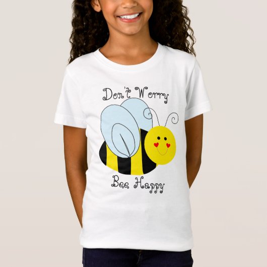 Cute bee maakt zich geen zorgen over Happy Grey T-shirt (Voorkant)