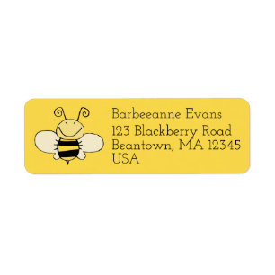 Cute Bee Mailing Address Etiket