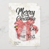 Cute bee Merry kerst - Aangepast Feestdagenkaart (Voorkant / Achterkant)