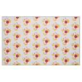 Cute Bee met roze Valentijn Hearts Pattern Stof (Fat Quarter)