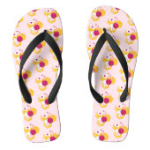 Cute Bee met roze Valentijn Hearts Pattern Teenslippers (Voetbed)