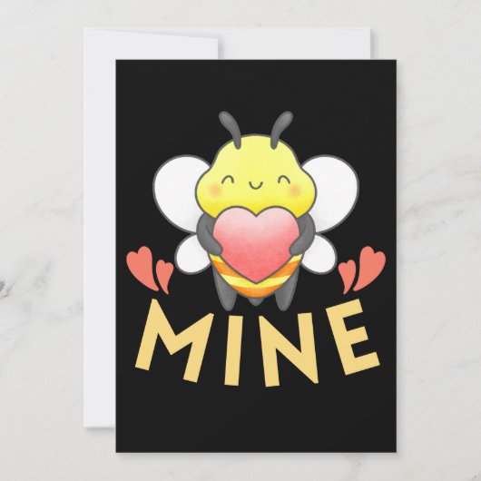 CUTE BEE MINE - FUNNY VALENTINE DAAG FEESTDAGENKAART (Voorkant)