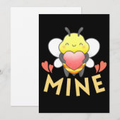 CUTE BEE MINE - FUNNY VALENTINE DAAG FEESTDAGENKAART (Voorkant / Achterkant)