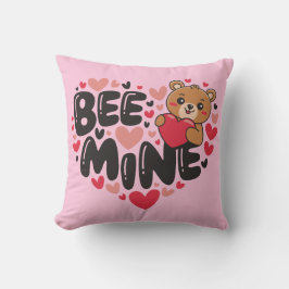 Cute Bee Mine Teddy Bear Valentine's Day Kussen
