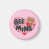 Cute Bee Mine Teddy Bear Valentine's Day Magneet (Voorkant)