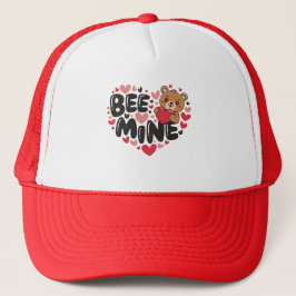 Cute Bee Mine Teddy Bear Valentine's Day Trucker Pet