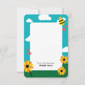 Cute bee Mine Valentijnsdag Kaart voor kinderen (Achterkant)