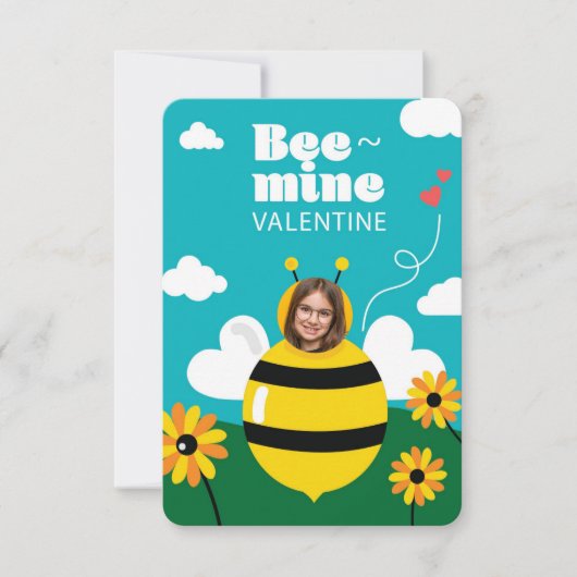 Cute bee Mine Valentijnsdag Kaart voor kinderen (Voorkant)