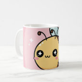 Cute Bee Mug – Kawaii Bumblebee Coffee Cup Koffiemok (Voorkant links)