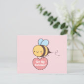 Cute bee My Valentijn Pun Doodle Briefkaart (Staand voorkant)