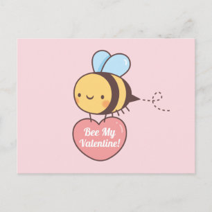 Cute bee My Valentijn Pun Doodle Briefkaart