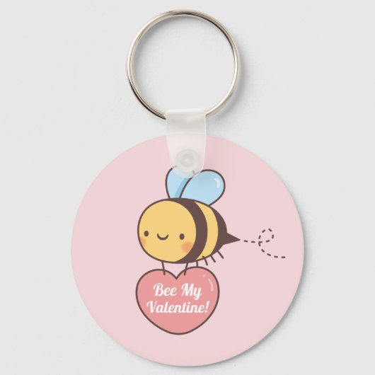 Cute bee My Valentijn Pun Sleutelhanger (Voorkant)