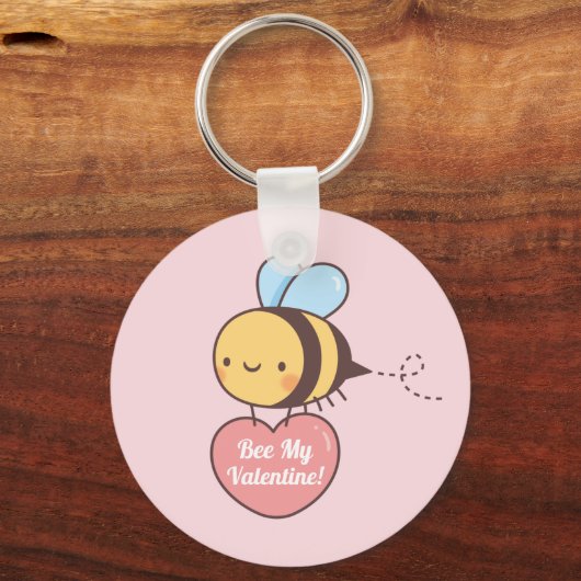 Cute bee My Valentijn Pun Sleutelhanger (Voorkant)