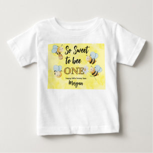 Cute Bee One Geel Zwart Eerste Verjaardagsfeestje