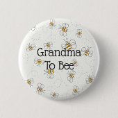Cute bee Pattern Grandma to be Baby shower Button (Voorkant)