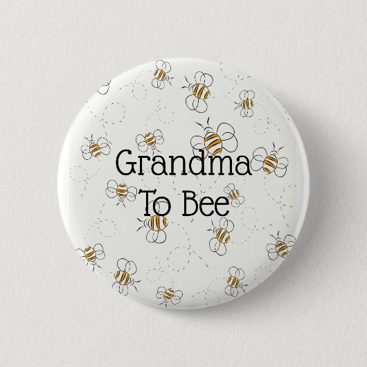 Cute bee Pattern Grandma to be Baby shower Button (Voorkant)