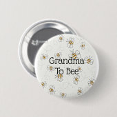 Cute bee Pattern Grandma to be Baby shower Button (Voorkant /achterkant)