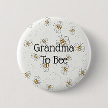 Cute bee Pattern Grandma to be Baby shower Button