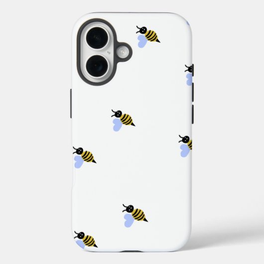 Cute Bee Pattern iPhone Hoesje – Minimalistisch & (Achterkant)