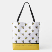 Cute Bee Pattern Personaliseren Tote Bag (Achterkant)