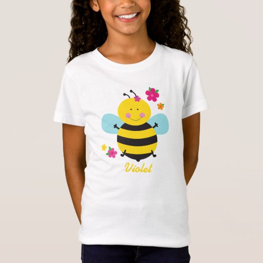 Cute bee Personalized Girl Shirt (Voorkant)